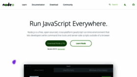 What Nodejs.dev website looked like in 2022 (2 years ago)