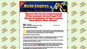 What Nicheempires.com website looked like in 2022 (1 year ago)