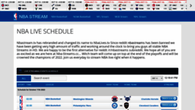 What Nbastream.tv website looked like in 2022 (3 years ago)