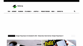 What Notion.ng website looked like in 2022 (3 years ago)