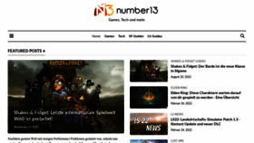 What Number13.de website looked like in 2022 (1 year ago)