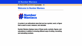 What Numbermaniacs.com website looked like in 2022 (1 year ago)