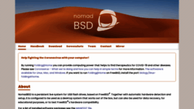 What Nomadbsd.org website looked like in 2023 (1 year ago)