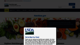What Nutrition.gov website looked like in 2023 (1 year ago)