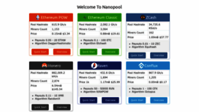 What Nanopool.org website looked like in 2023 (1 year ago)