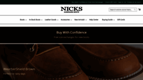 What Nicksboots.com website looked like in 2023 (1 year ago)