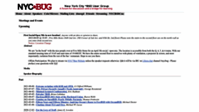 What Nycbug.org website looked like in 2023 (1 year ago)