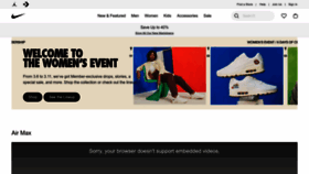 What Nike.com website looked like in 2023 (1 year ago)