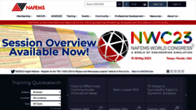What Nafems.org website looked like in 2023 (1 year ago)