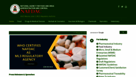What Nafdac.gov.ng website looked like in 2023 (This year)
