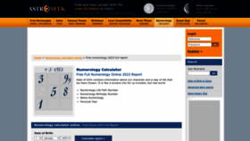What Numerology.astro-seek.com website looked like in 2023 (This year)