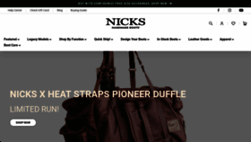 What Nicksboots.com website looks like in 2024 