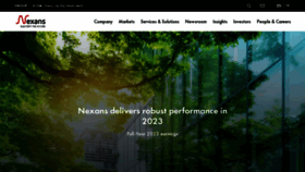 What Nexans.com website looks like in 2024 