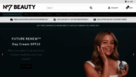 What No7beauty.com website looks like in 2024 