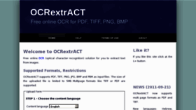 What Ocr-extract.com website looked like in 2011 (12 years ago)