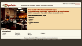 What Opentable.fr website looked like in 2012 (12 years ago)