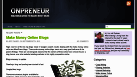 What Onpreneur.com website looked like in 2012 (11 years ago)