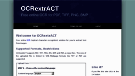 What Ocr-extract.com website looked like in 2012 (11 years ago)
