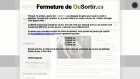 What Ousortir.ca website looked like in 2013 (10 years ago)