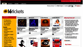 What Oletickets.com website looked like in 2013 (10 years ago)
