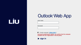 What Outlook.liu.edu website looked like in 2015 (8 years ago)