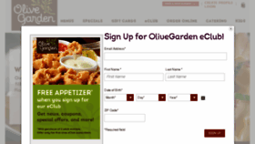 What Olivegarden.com website looked like in 2016 (8 years ago)