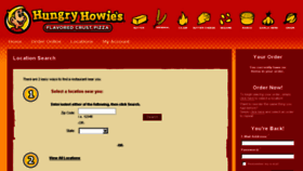 What Orderhungryhowies.com website looked like in 2016 (8 years ago)