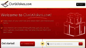 What Ourwishes.com website looked like in 2016 (8 years ago)