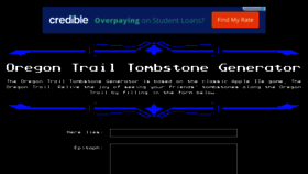 What Oregontrailtombstone.com website looked like in 2016 (8 years ago)