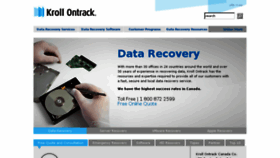 What Ontrackdatarecovery.ca website looked like in 2016 (8 years ago)