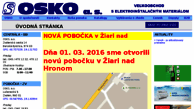 What Osko.sk website looked like in 2016 (7 years ago)
