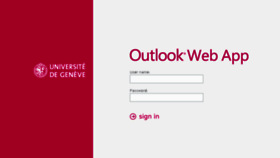 What Outlook.unige.ch website looked like in 2016 (7 years ago)