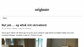 What Originate.dk website looked like in 2016 (7 years ago)