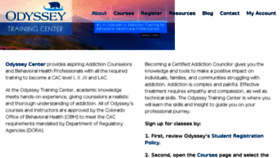What Odysseycenter.com website looked like in 2016 (7 years ago)