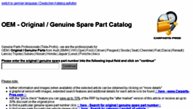 What Oe-parts-catalog.genuine-car-parts.eu website looked like in 2016 (7 years ago)
