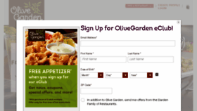 What Olivegarden.com website looked like in 2017 (7 years ago)
