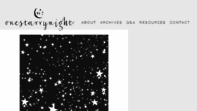 What Onestarrynight.com website looked like in 2017 (6 years ago)