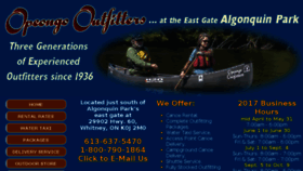 What Opeongooutfitters.com website looked like in 2017 (6 years ago)