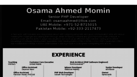 What Osamaahmed.com website looked like in 2017 (6 years ago)