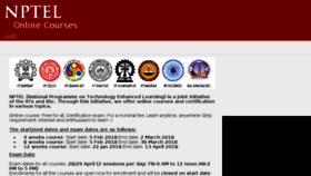 What Onlinecourses.nptel.ac.in website looked like in 2018 (6 years ago)