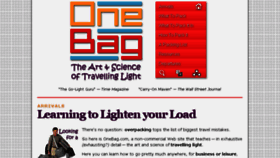 What Onebag.com website looked like in 2018 (6 years ago)