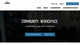 What Outletcoworking.com website looked like in 2018 (6 years ago)