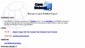 What Openwebmail.org website looked like in 2018 (6 years ago)