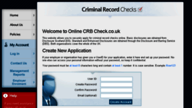 What Onlinecrbcheck.co.uk website looked like in 2018 (6 years ago)