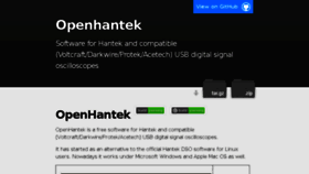 What Openhantek.org website looked like in 2018 (6 years ago)