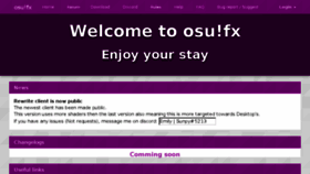 What Osufx.com website looked like in 2018 (5 years ago)