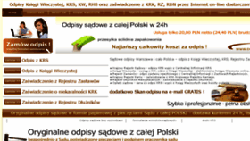 What Odpisykrs.pl website looked like in 2018 (5 years ago)