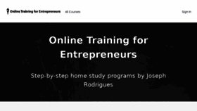 What Onlinetrainingforentrepreneurs.com website looked like in 2018 (5 years ago)