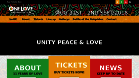 What Onelovefestival.co.uk website looked like in 2018 (5 years ago)
