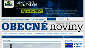 What Obecne-noviny.sk website looked like in 2018 (5 years ago)